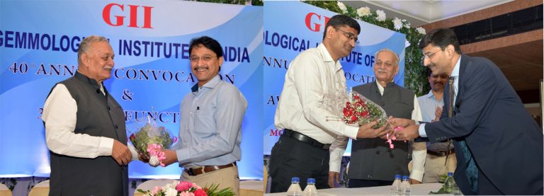 Gemmological Institute of India (GII) held its40th convocation on 13th December, 2019Two alumni, ShriGadgil, PNG, Sangli and Shri C. P. Singh, Joint Commissioner, SEEPZ were Chief Guest and Guest of Honour respectively December 13 2019